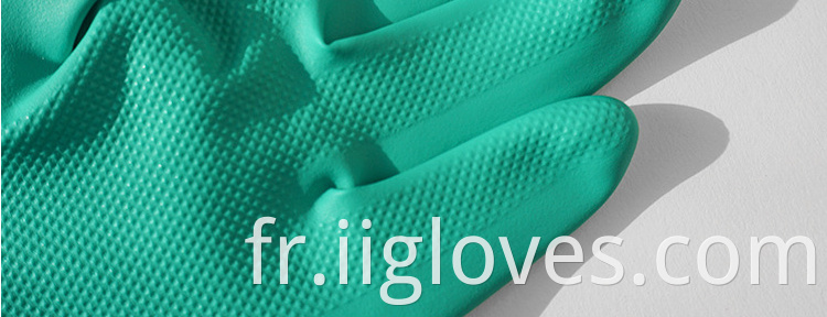 Long flock Lined Nitrile industrial Glove